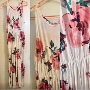 Pink Floral Maxi Dress